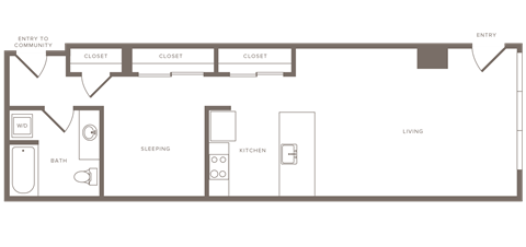 1 bedroom 1 bathroom E at Wilcox, Seattle, Washington
